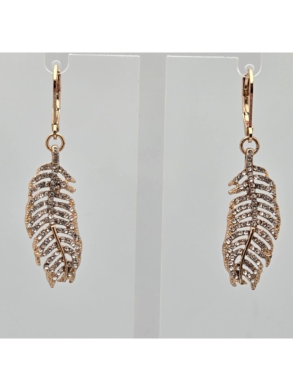 ✨2/$10✨ Gold and Silver Rhinestones Leaf Drop Wedding Bridal Earrings